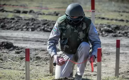 Masazırda hərbi sursatlar aşkarlandı - Video